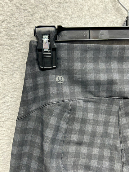 Lululemon Here to There High-Rise 7/8 Pant Size 6 Brighton Buffalo Print Graphite Grey Black