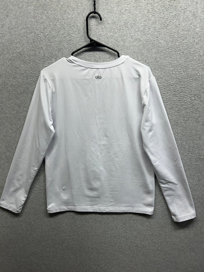 Alo Conquer Reform Crewneck Long Sleeve Mens Size Small White