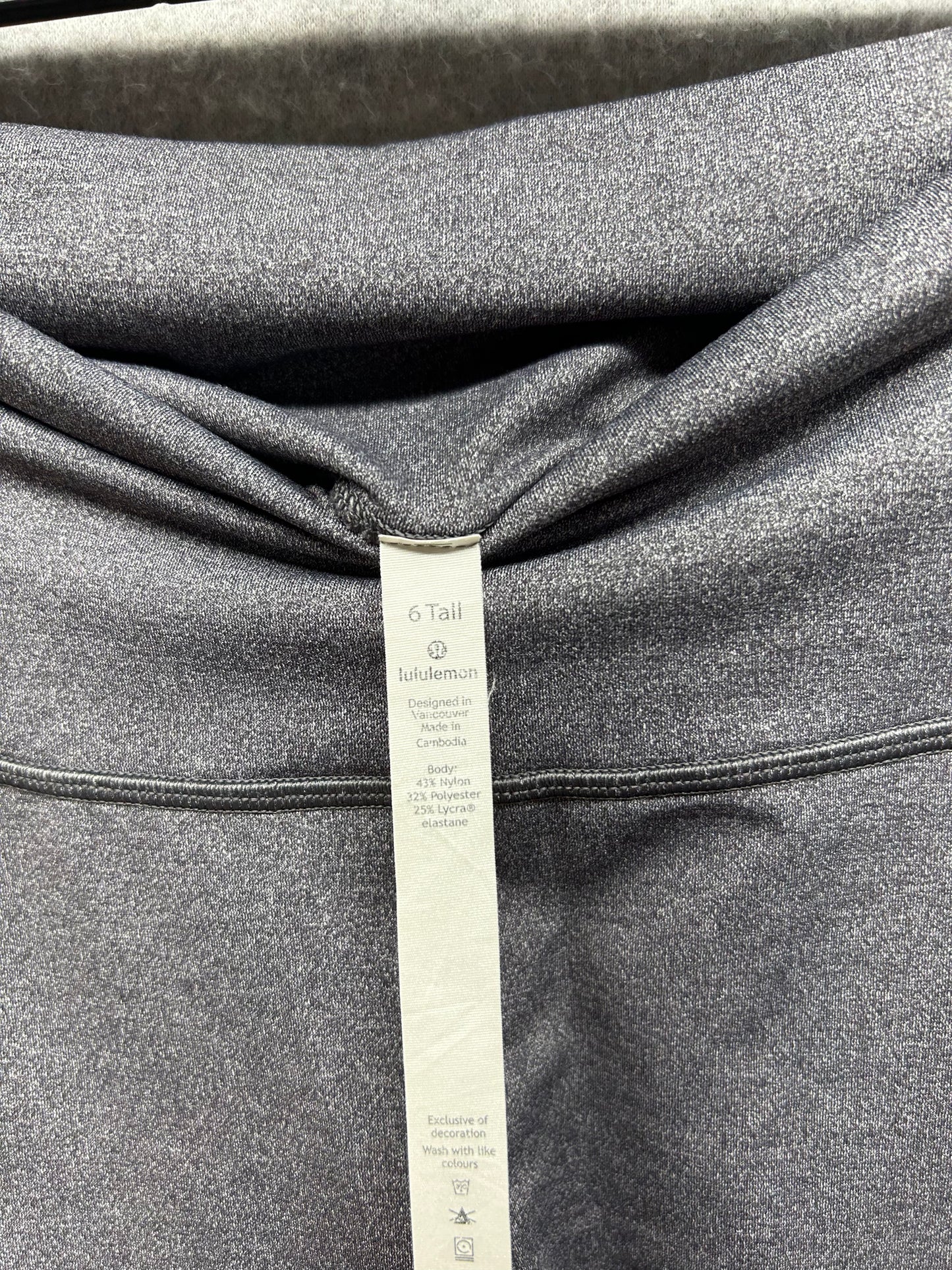 Lululemon Wunder Under High-Rise Tight 31" Luxtreme Size 6 Heathered Black