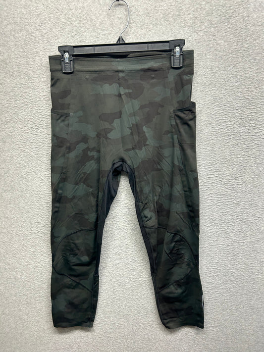 Lululemon Surge Light 3/4 Tight Side Pockets 23" Size Medium Green Camo