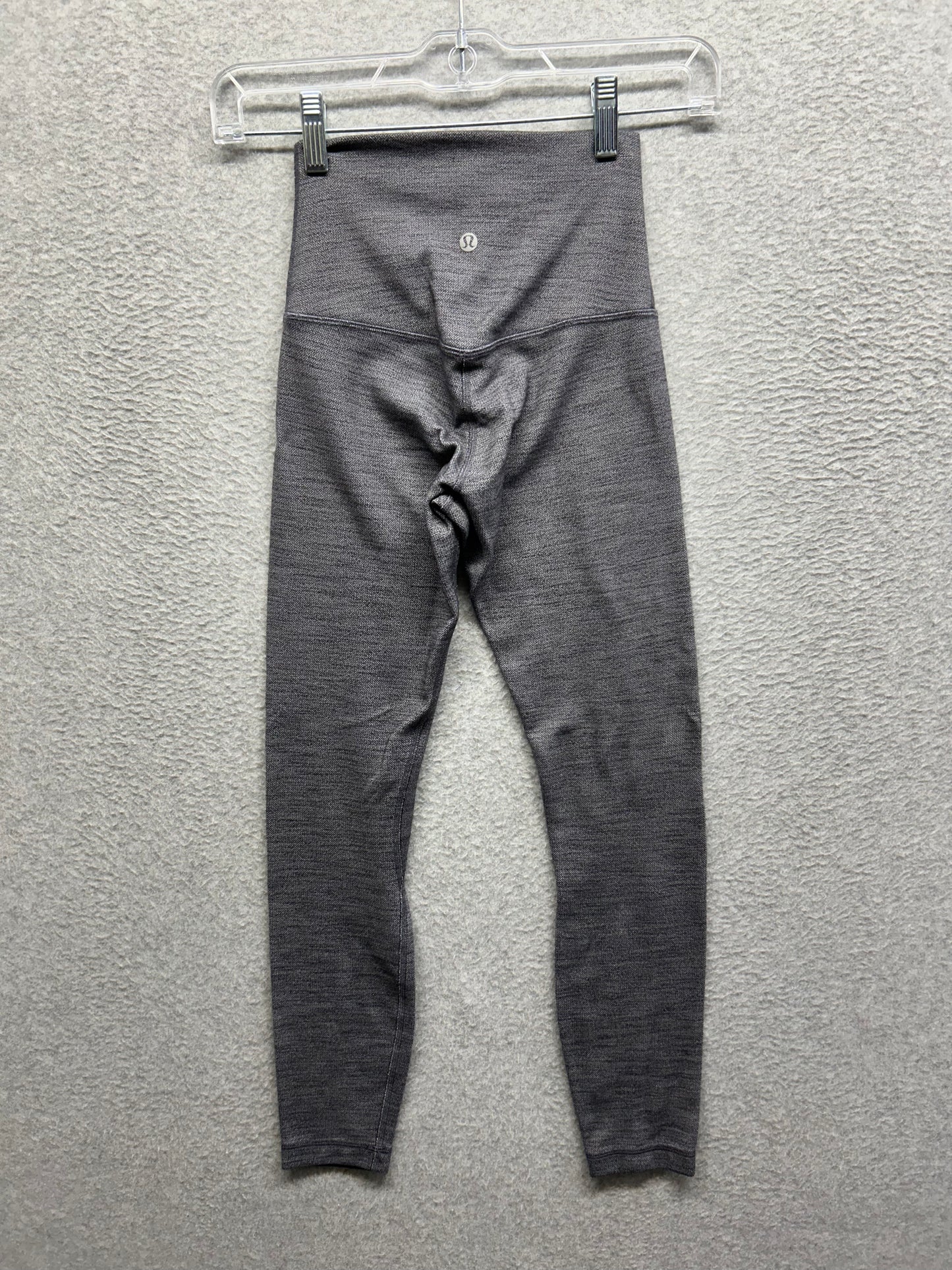 Lululemon Align Pant II 25" Size 2 Mini Heathered Herringbone Heathered Black