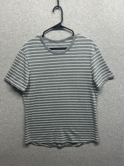 Lululemon 5 Year Basic V Size Medium Quiet Stripe Grey White