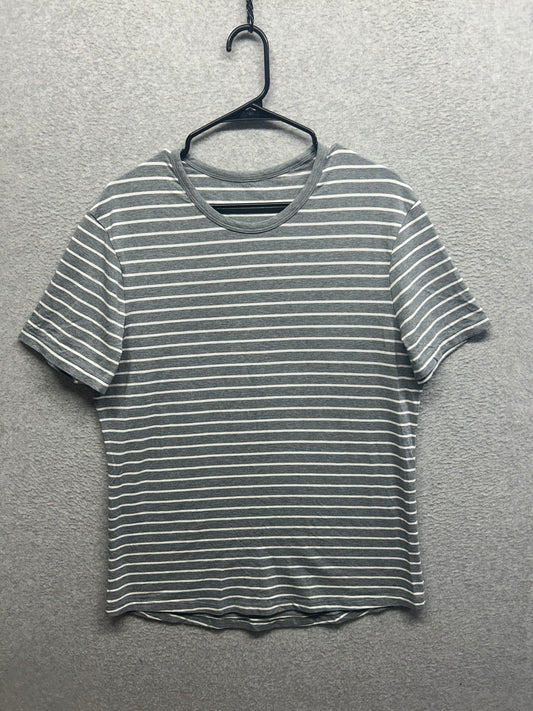 Lululemon 5 Year Basic V Size Medium Quiet Stripe Grey White