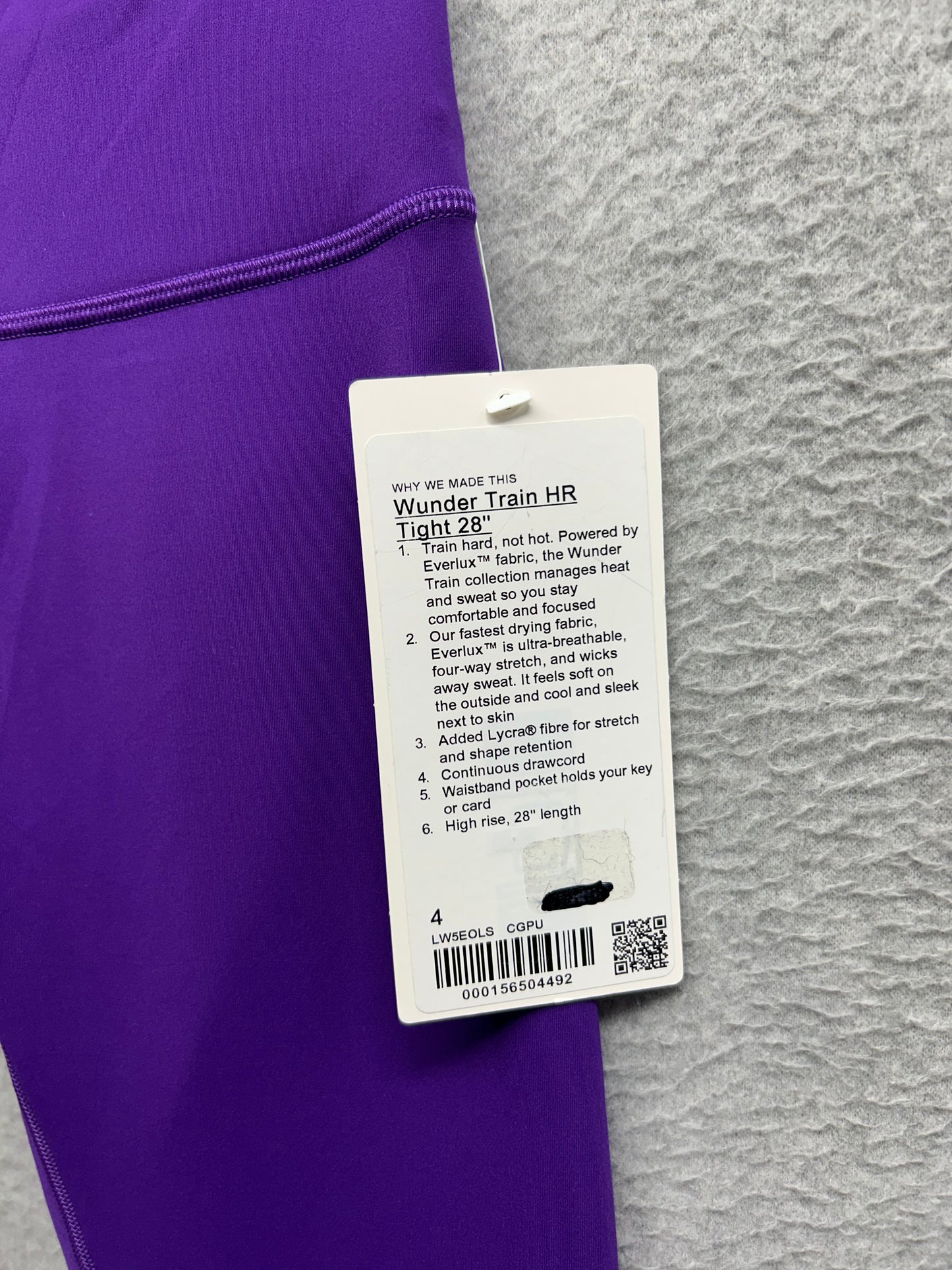 Lululemon Wunder Train High-Rise Tight 28" Size 4 College Purple