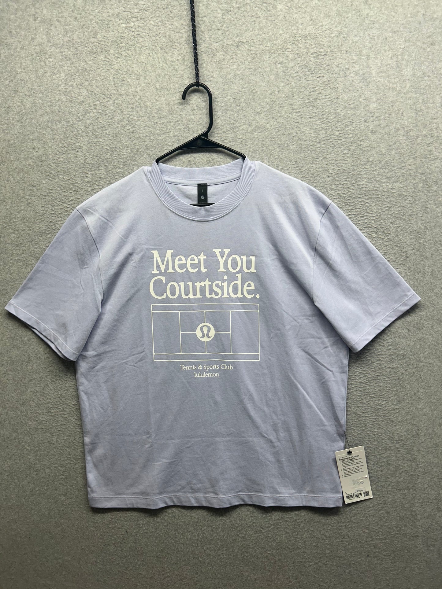 Lululemon Heavyweight Cotton T-Shirt Meet Your Courtside Size Large Serene Blue
