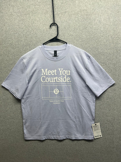 Lululemon Heavyweight Cotton T-Shirt Meet Your Courtside Size Large Serene Blue