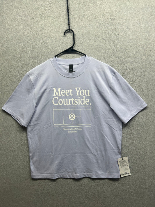 Lululemon Heavyweight Cotton T-Shirt Meet Your Courtside Size Large Serene Blue