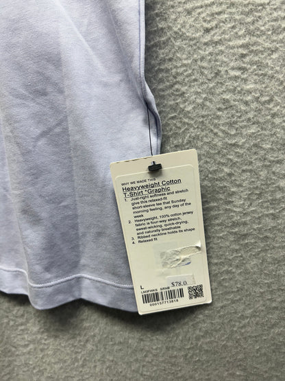 Lululemon Heavyweight Cotton T-Shirt Meet Your Courtside Size Large Serene Blue