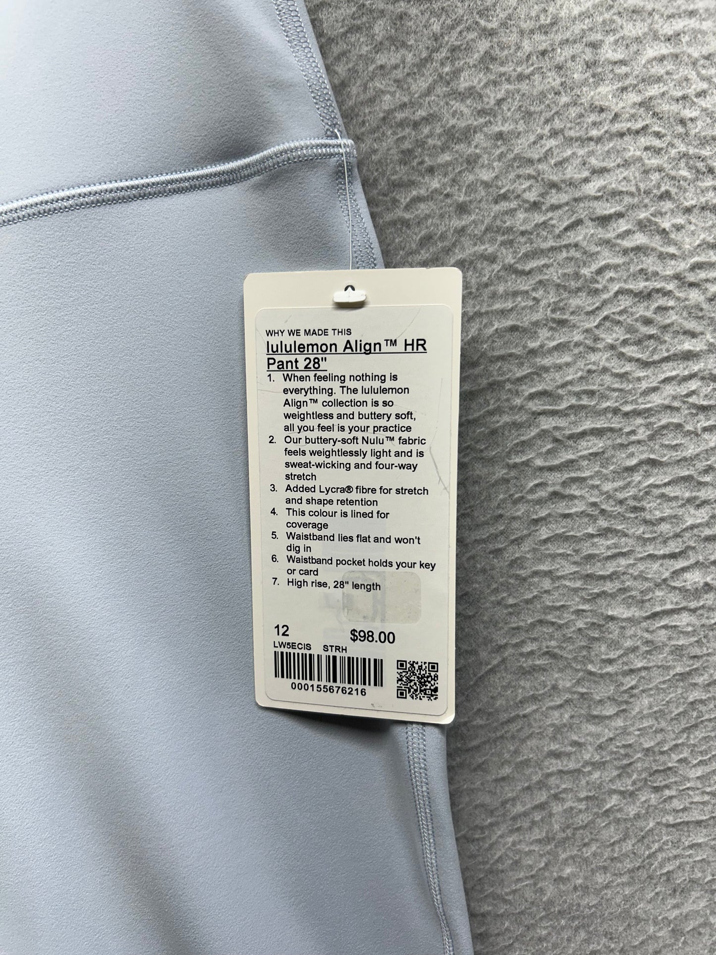 Lululemon Align High-Rise Pant 28" Size 12 Starch Blue