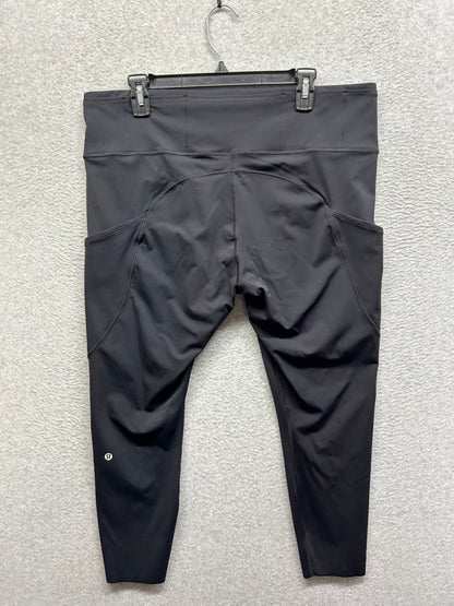 Lululemon Fast & Free 7/8 Tight II Nulux 23" Size 18 Black
