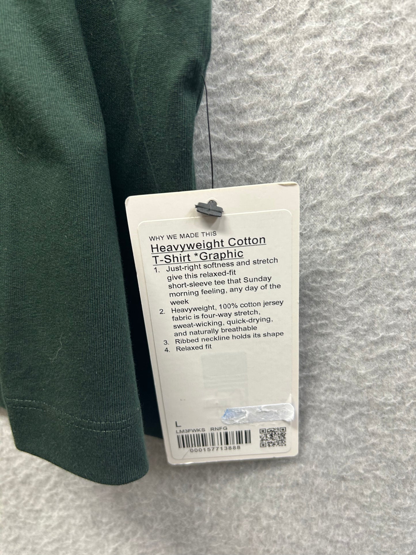 Lululemon Heavyweight Cotton T-Shirt Meet Your Courtside Size Large Rainforest Green