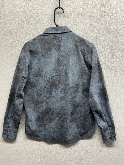 Lululemon Airing Easy Long Sleeve Shirt Size Medium Pixel Print Blue Charcoal Graphite Grey