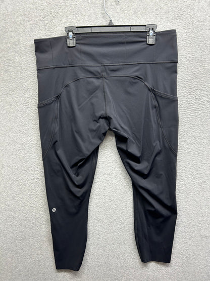 Lululemon Fast & Free 7/8 Tight II Nulux 23" Size 18 Black