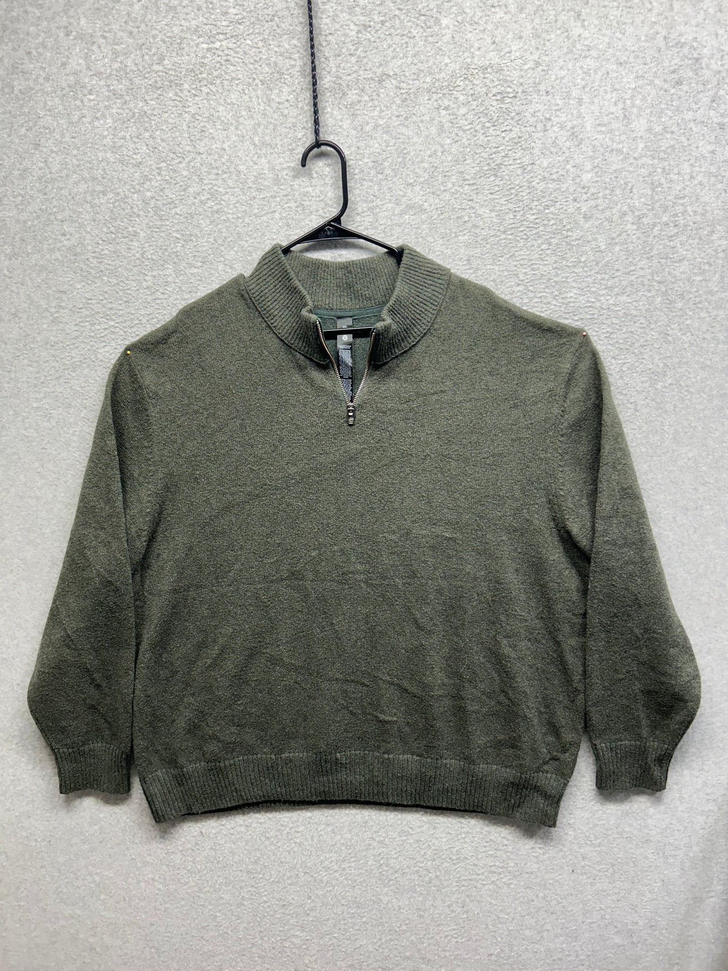 Lululemon Relaxed-Fit Half-Zip Wool Blend Knit Sweater Size 2XL Dark Olive