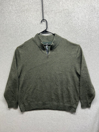 Lululemon Relaxed-Fit Half-Zip Wool Blend Knit Sweater Size 2XL Dark Olive