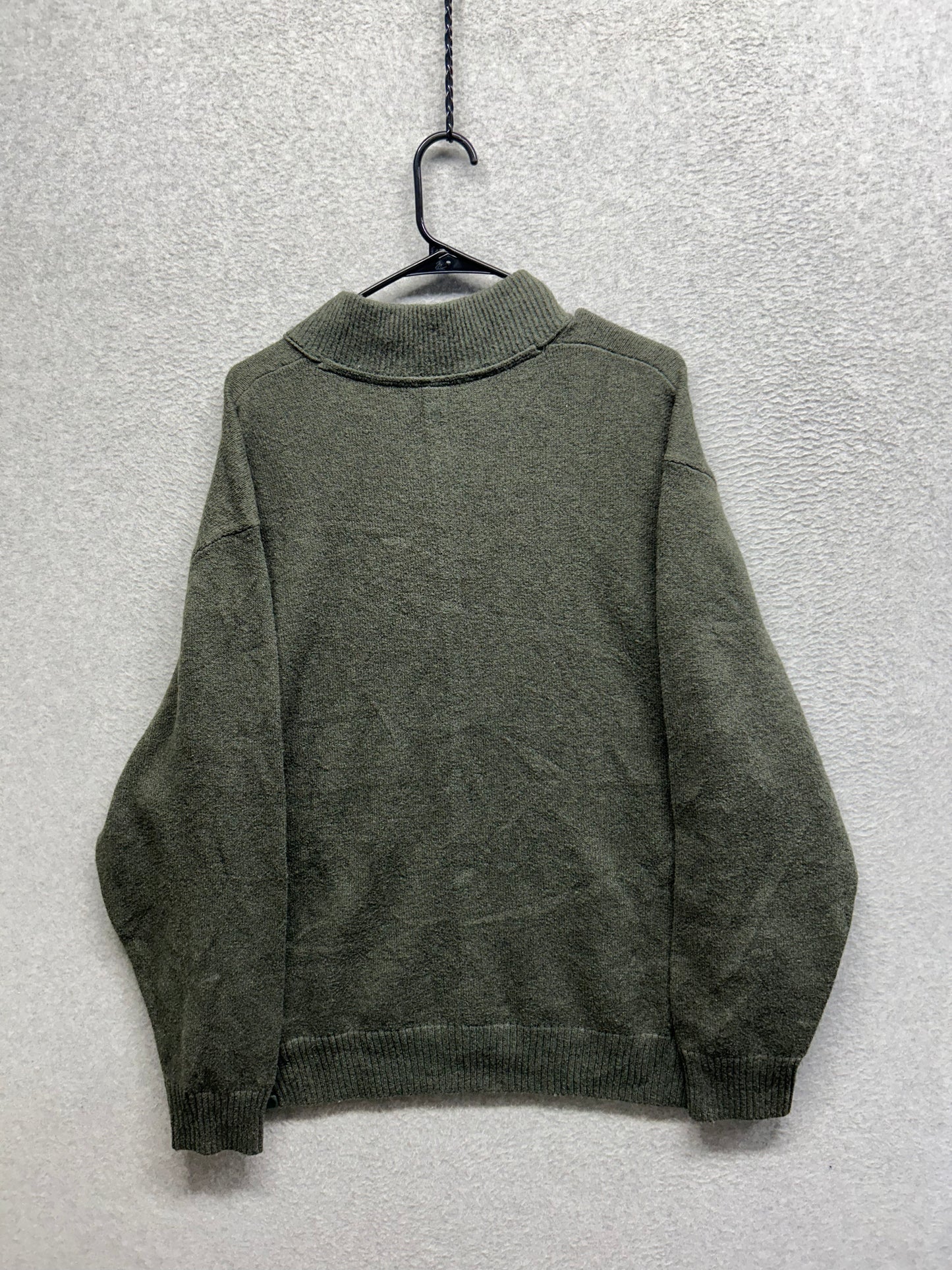 Lululemon Relaxed-Fit Half-Zip Wool Blend Knit Sweater Size 2XL Dark Olive