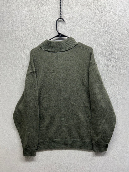 Lululemon Relaxed-Fit Half-Zip Wool Blend Knit Sweater Size 2XL Dark Olive