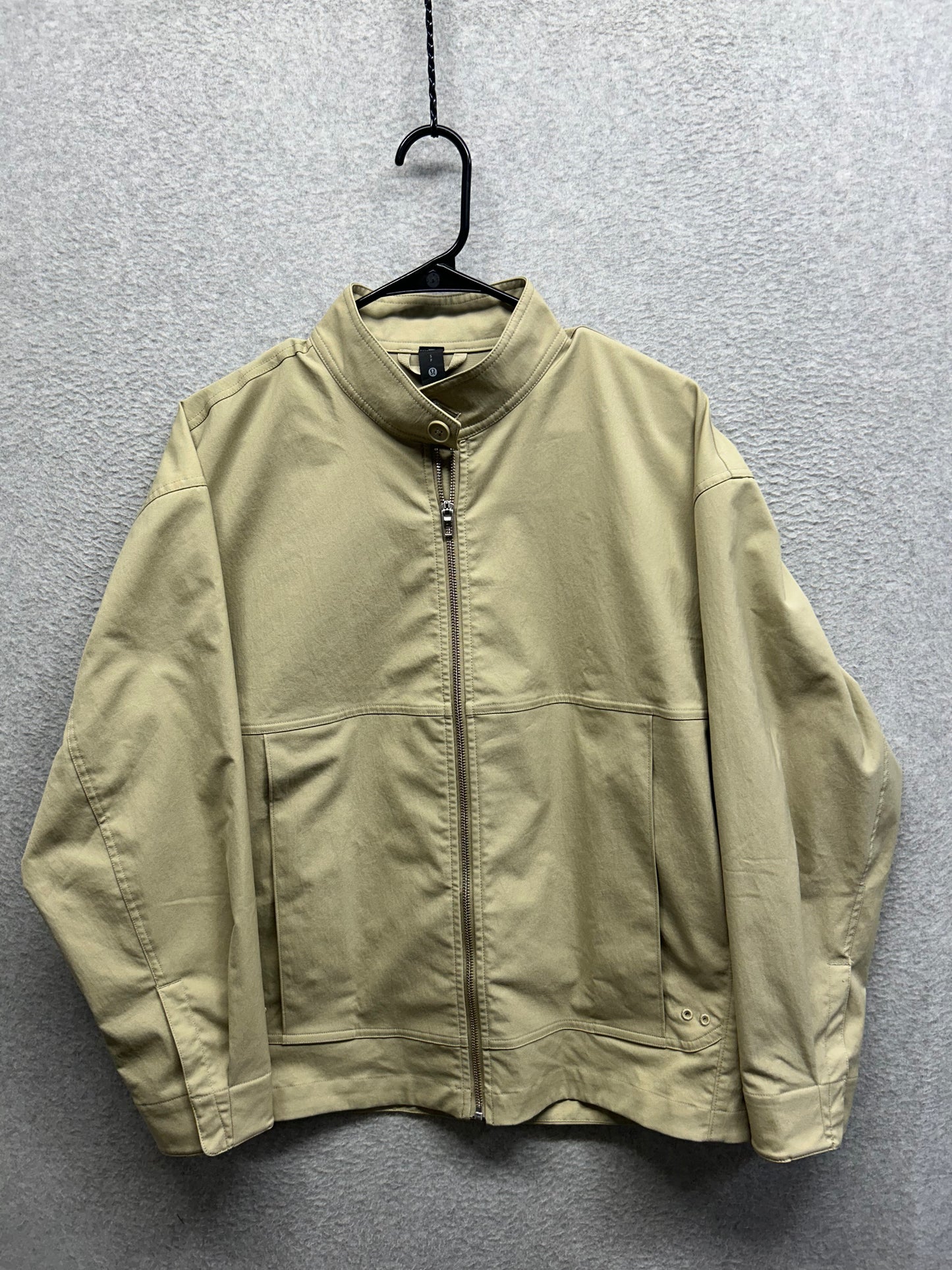 Lululemon Twill Full Zip Jacket Harrington Bomber Size Small (Square) Beige