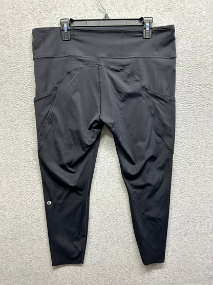 Lululemon Fast & Free 7/8 Tight II Nulux 23" Size 18 Black