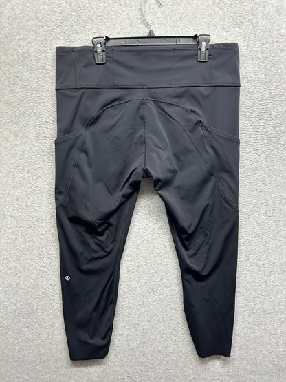 Lululemon Fast & Free 7/8 Tight II Nulux 23" Size 18 Black
