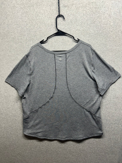 Lululemon Long Distance Short Sleeve Size 12-16 Heathered Gray