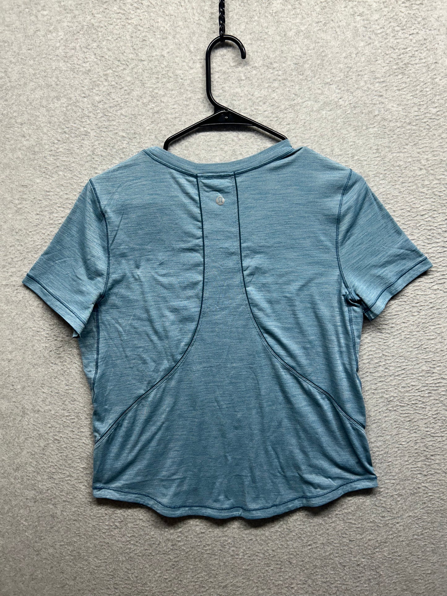 Lululemon Long Distance Short Sleeve Size 10-12 Heathered Seascape