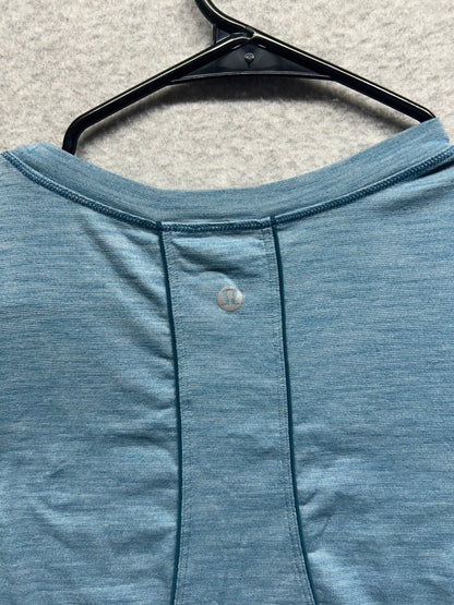 Lululemon Long Distance Short Sleeve Size 10-12 Heathered Seascape