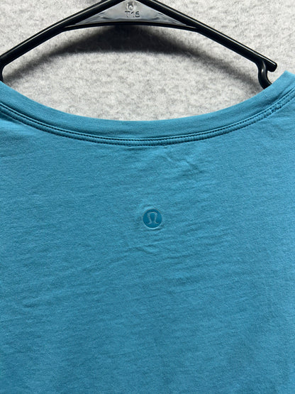 Lululemon All Yours Organic Cotton Cropped T-Shirt Size 10-12 Blue