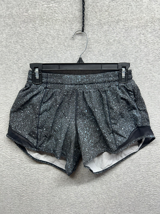 Lululemon Hotty Hot Short II Long 4" Size 6 Mineralize Multi Black
