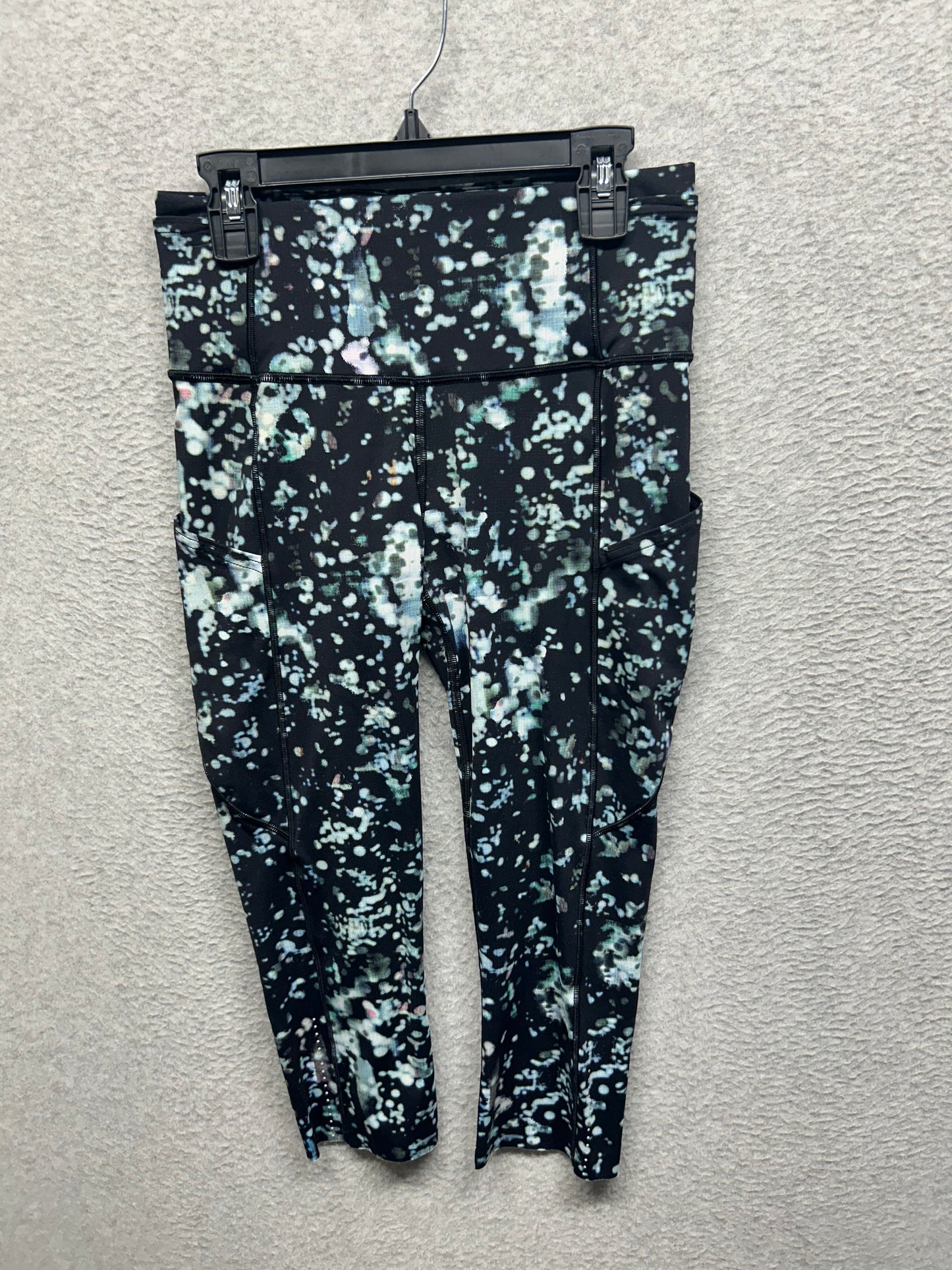 Lululemon Fast & Free Crop II 19" Size 6 Pixel Haze Multi Black