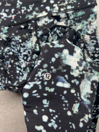 Lululemon Fast & Free Crop II 19" Size 6 Pixel Haze Multi Black