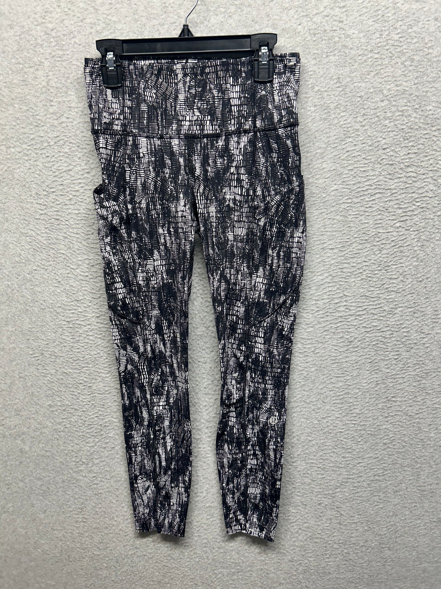 Lululemon Fast and Free High-Rise Tight 25" Size 4 Lino Slide Alpine White Black