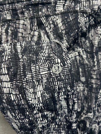 Lululemon Fast and Free High-Rise Tight 25" Size 4 Lino Slide Alpine White Black