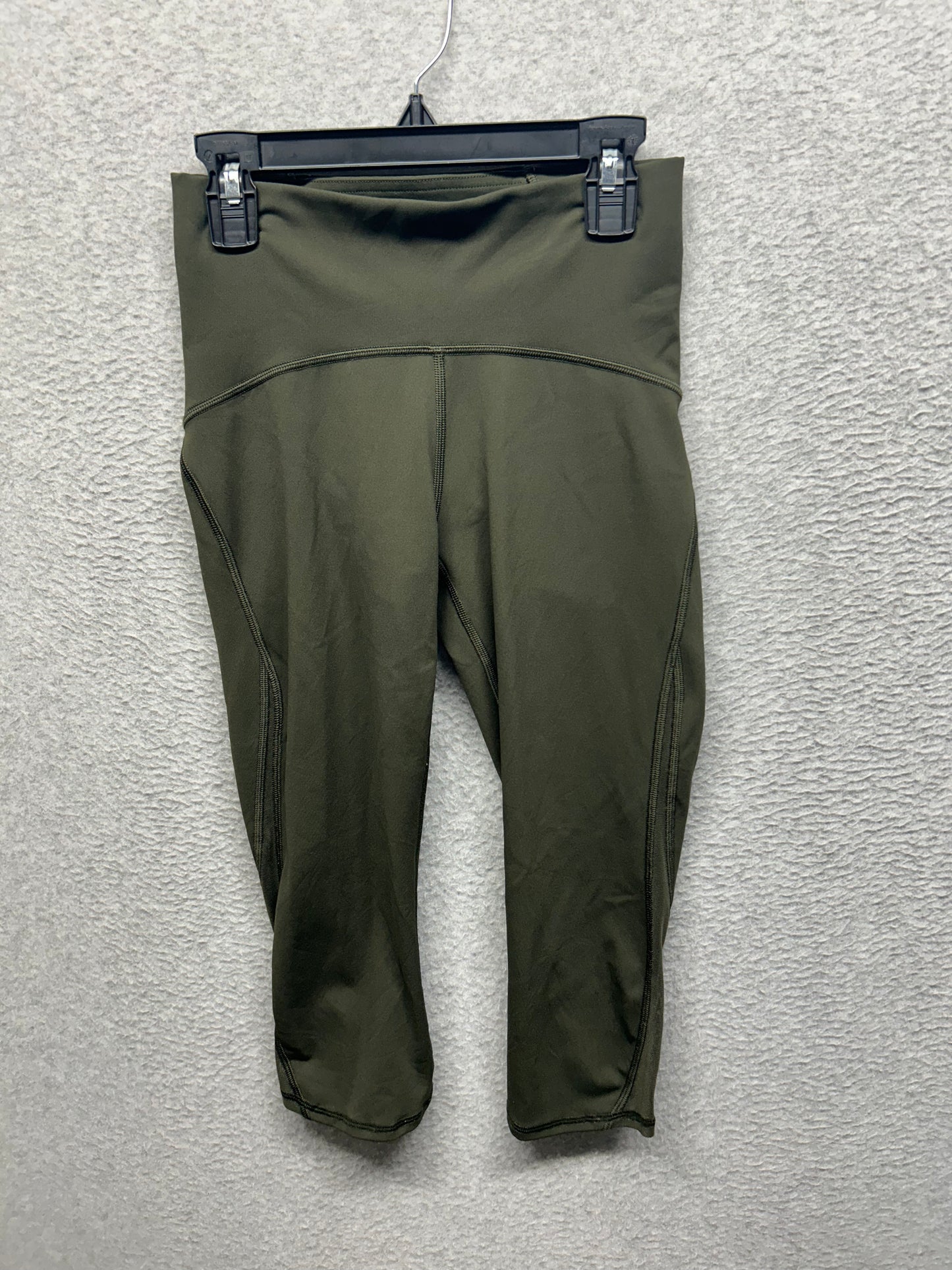 Lululemon Train Times Crop 17" Size 4 Dark Olive