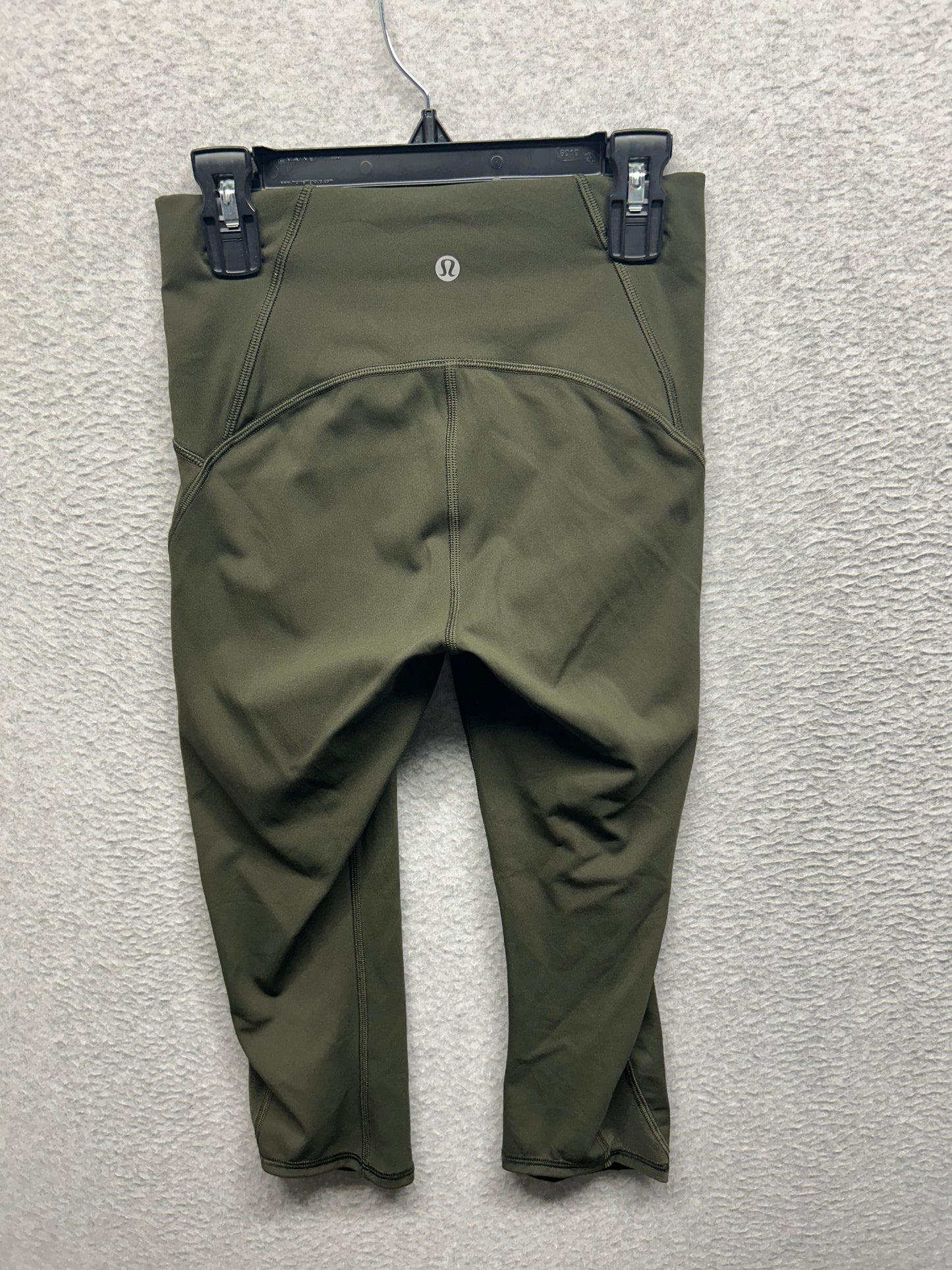 Lululemon Train Times Crop 17" Size 4 Dark Olive