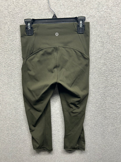Lululemon Train Times Crop 17" Size 4 Dark Olive