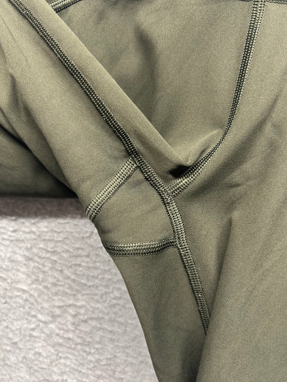 Lululemon Train Times Crop 17" Size 4 Dark Olive
