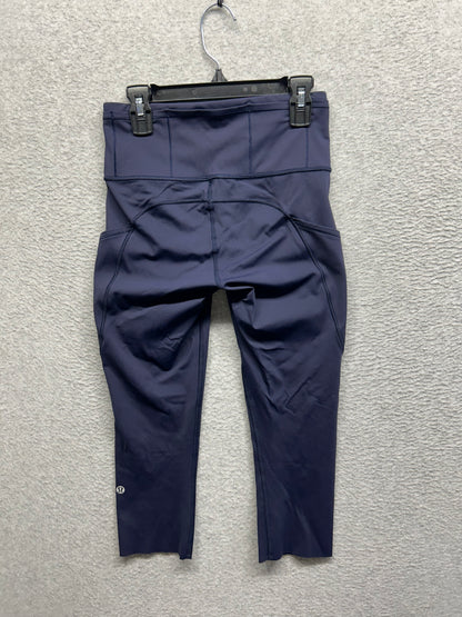 Lululemon Fast & Free Crop II Nulux 19" Size 4 True Navy