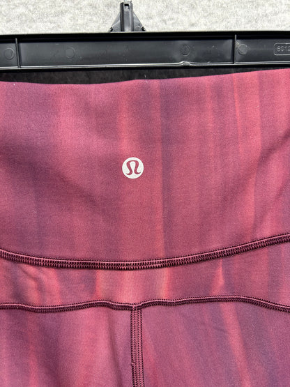 Lululemon In Movement Tight 25" Everlux Size 6 Linear Spray Dye Garnet
