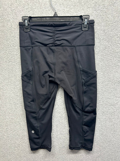 Lululemon Crop Leggings With Pockets Size 6 Black