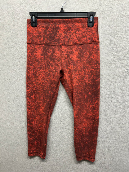 Lululemon Wunder Train High-Rise Crop 23" Size 8 Denim Wash Print Autumn Red Black