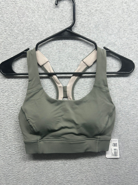 Lululemon Power Through Bra Size 4 Green Grey Sage