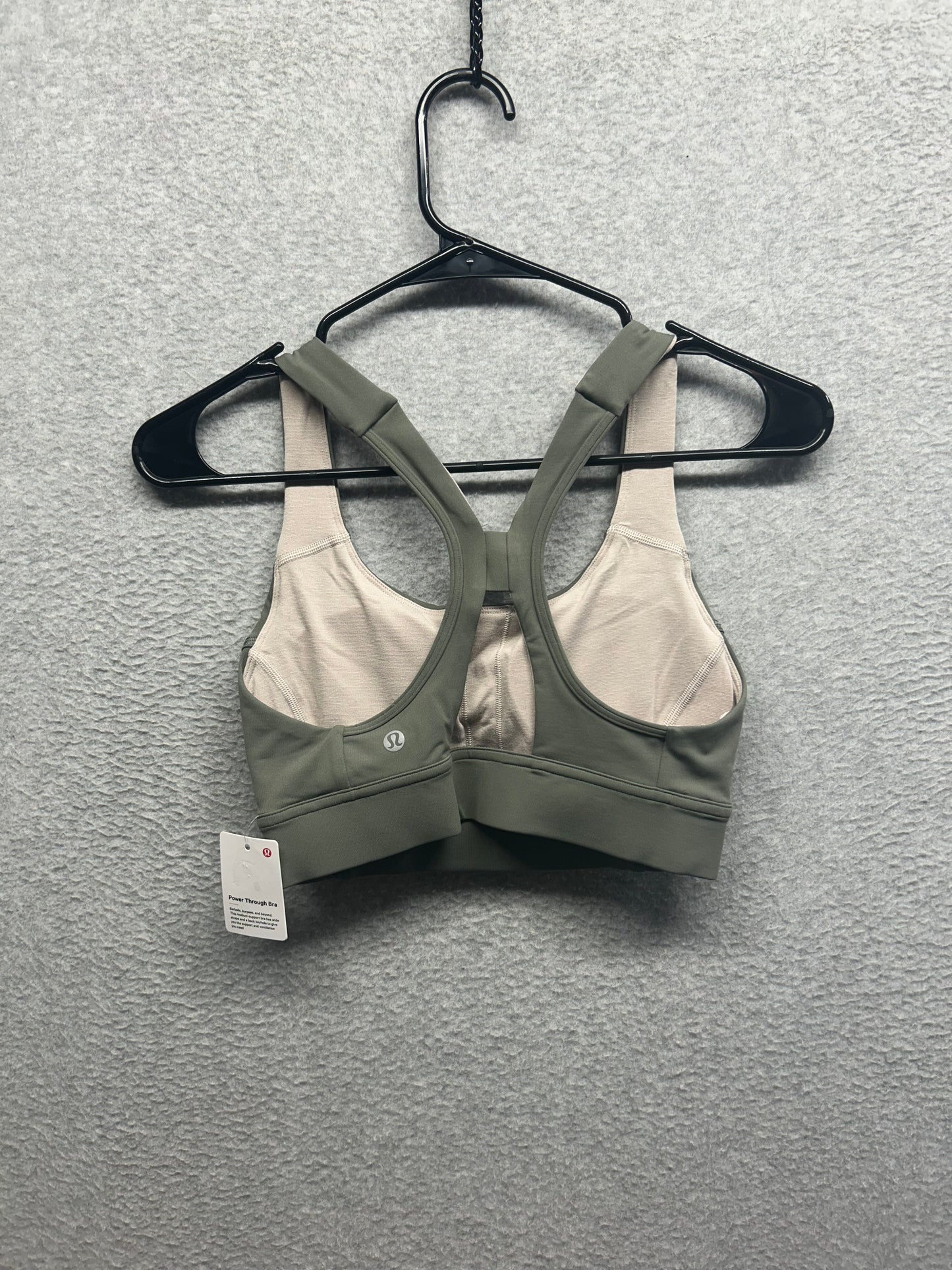 Lululemon Power Through Bra Size 4 Green Grey Sage