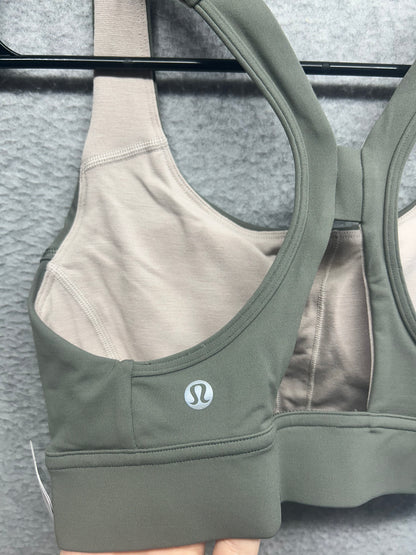 Lululemon Power Through Bra Size 4 Green Grey Sage