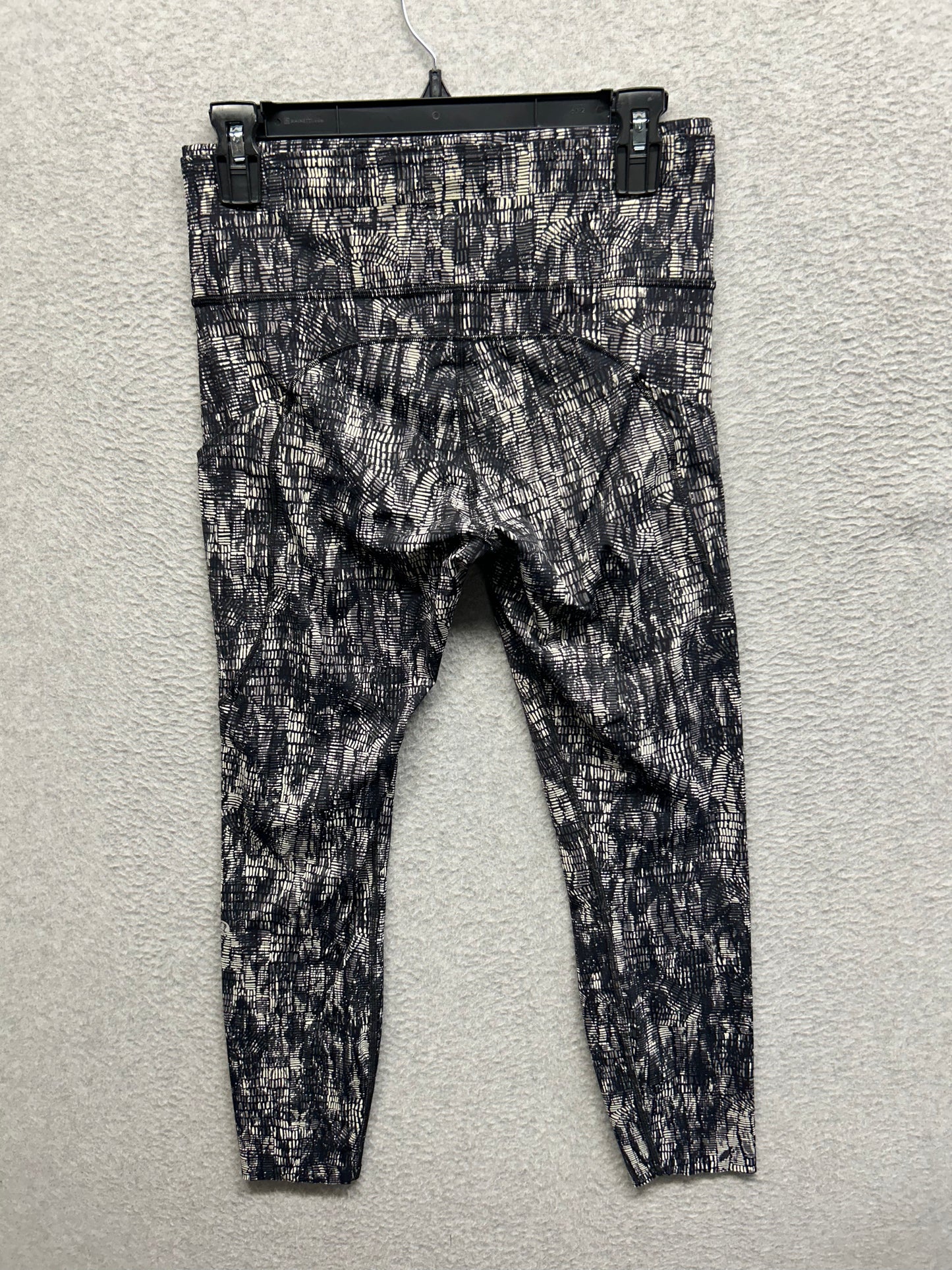 Lululemon Fast and Free High-Rise Tight 25" Size 8 Lino Slide Alpine White Black