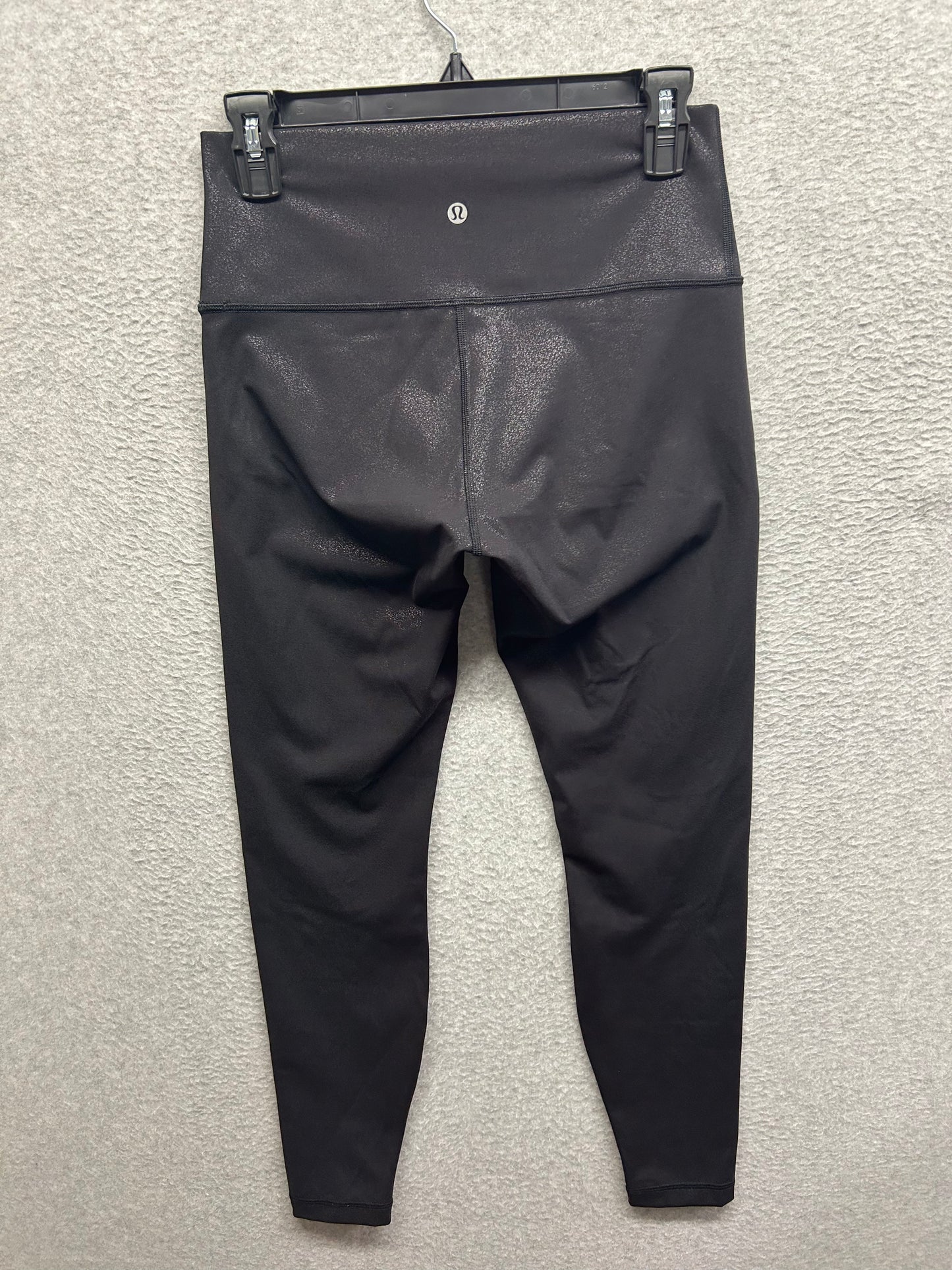 Lululemon Wunder Under High-Rise Tight Foil 28" Size 8 Luminosity Foil Print Black Black