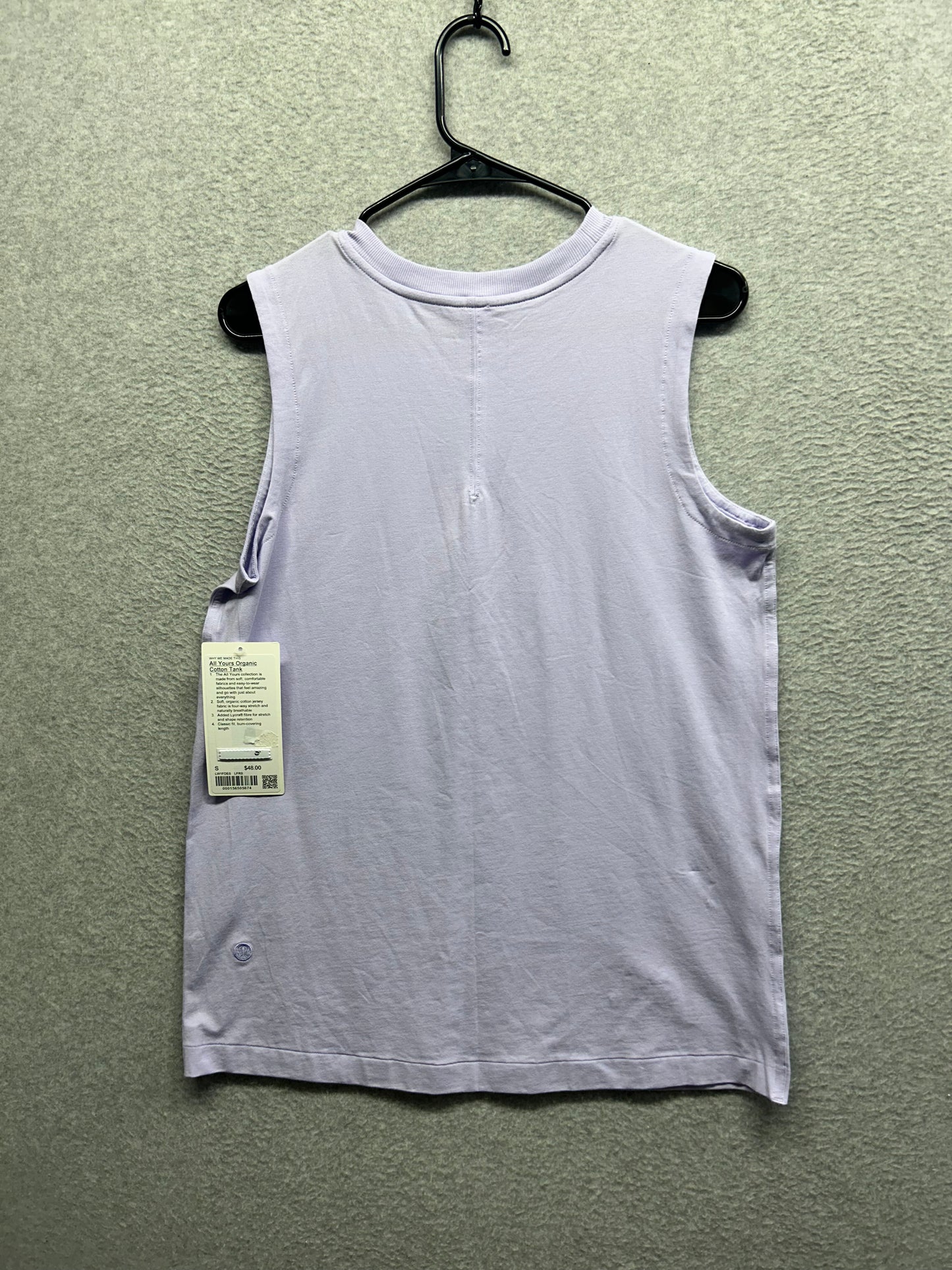 Lululemon All Yours Organic Cotton Tank Top Size Small Lavender Frost