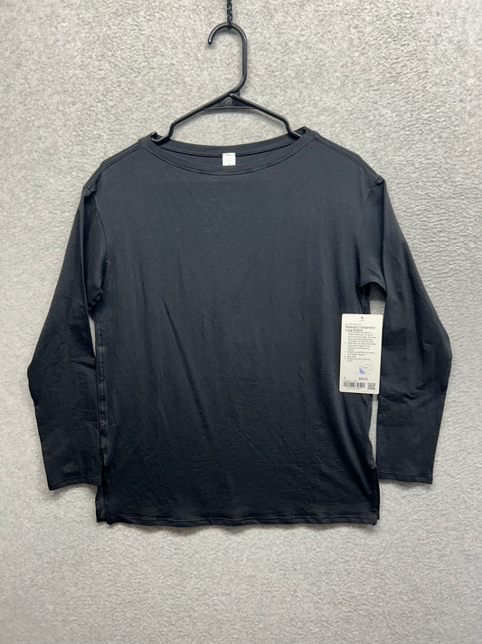 Lululemon Relaxed-Fit Boatneck Long Sleeve T-Shirt Size 4 Black