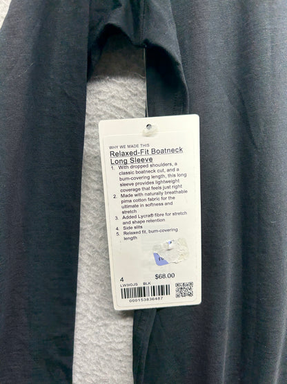 Lululemon Relaxed-Fit Boatneck Long Sleeve T-Shirt Size 4 Black