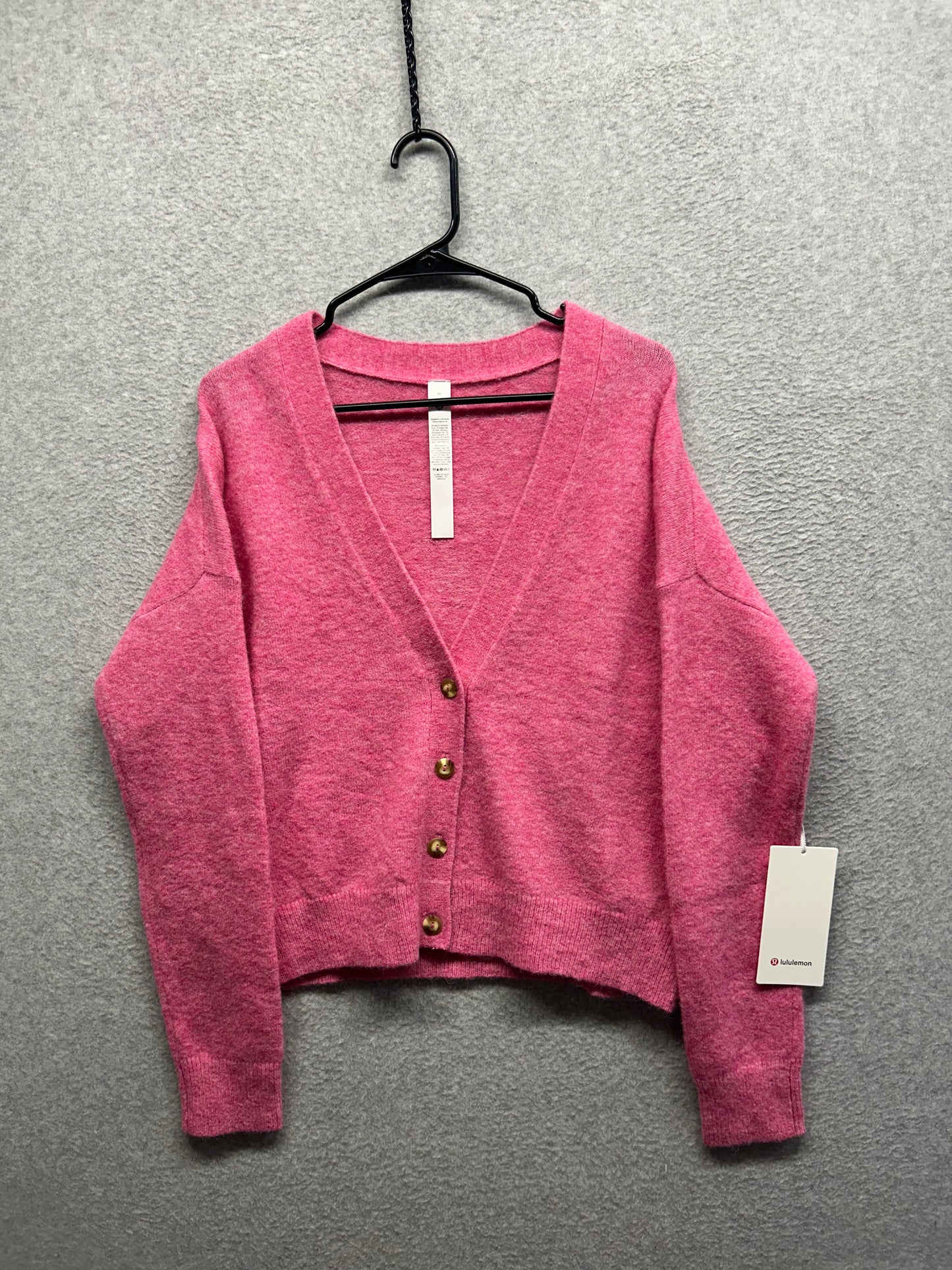Lululemon Womens Alpaca Wool-Blend Cardigan Sweater Size Medium Pink